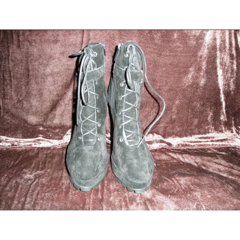 NEW by SHOEDAZZLE, BOOTIES, SIZE 11 MEDIUM VONNE WW, BLACK, SUEDE (HEELS 5"). - Picture 6 of 10
